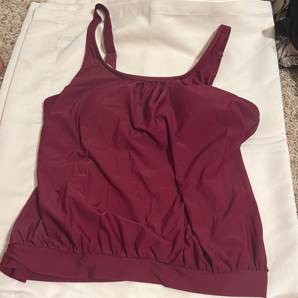 Red One Piece Swimwear with Wide Straps